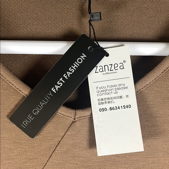 Zanzea Collection Brown Long Sleeve Baby Doll Mini Dress Sz 4XL - Picture 4 of 9